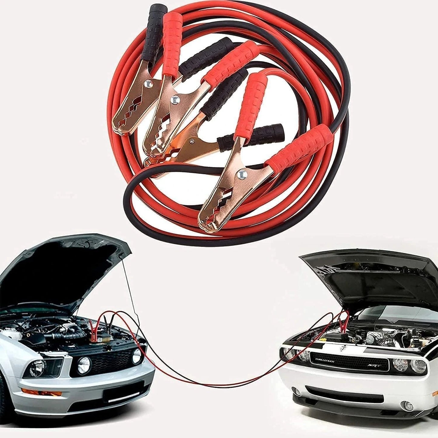 Heavy-Duty 500 AMP Car Jumper Cable — Emergency Battery Jump Starter (6.5 ft, 4-Gauge Copper)