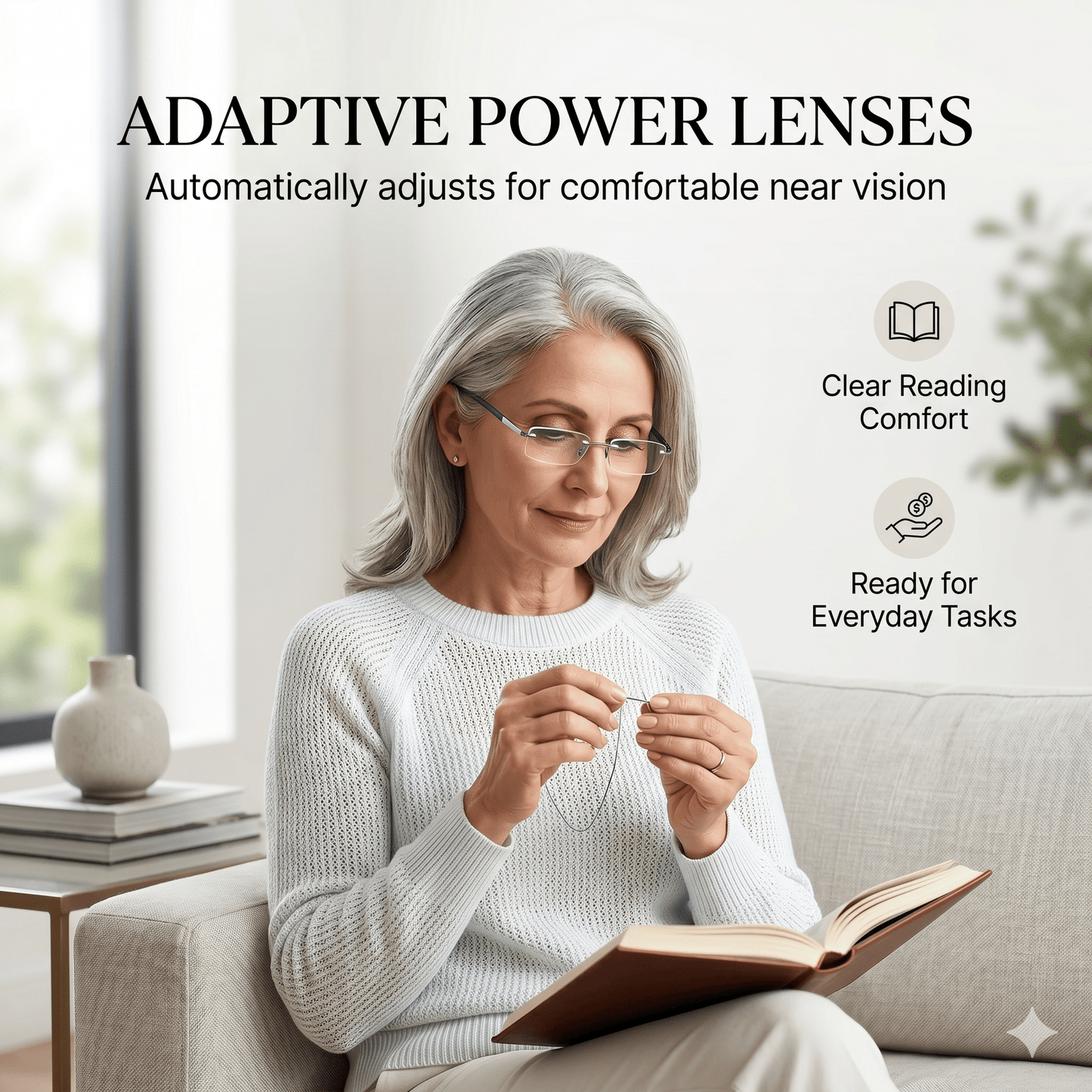 Foldable Reading Glasses with Case | Auto Adaptive Power Lens | Buy 1 Get 1 Free - LIVEE