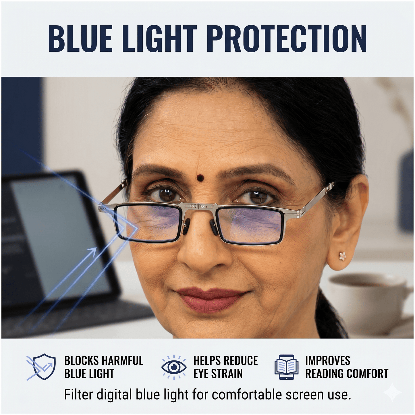 Foldable Reading Glasses with Case | Auto Adaptive Power Lens | Buy 1 Get 1 Free - LIVEE