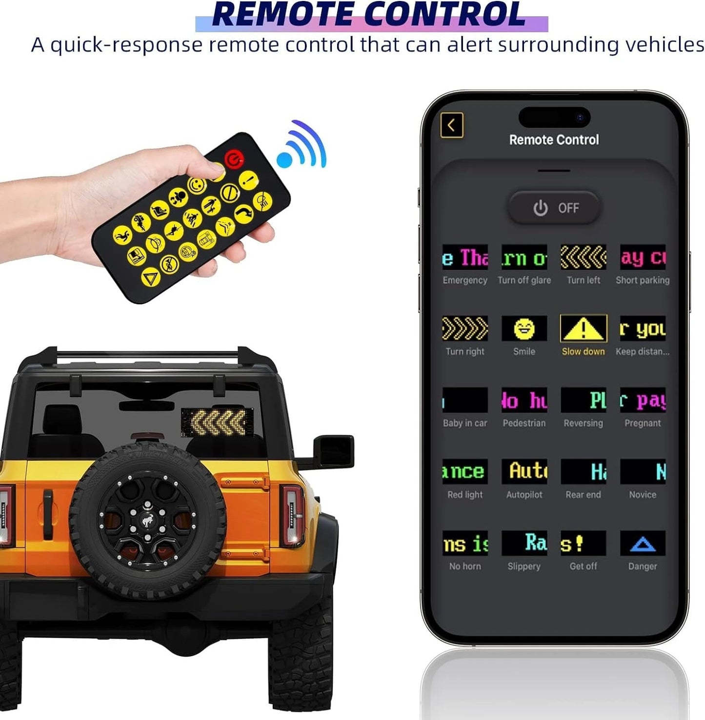 Smart LED Car Display Panel — Show Messages, Emojis & Animations From Your Phone