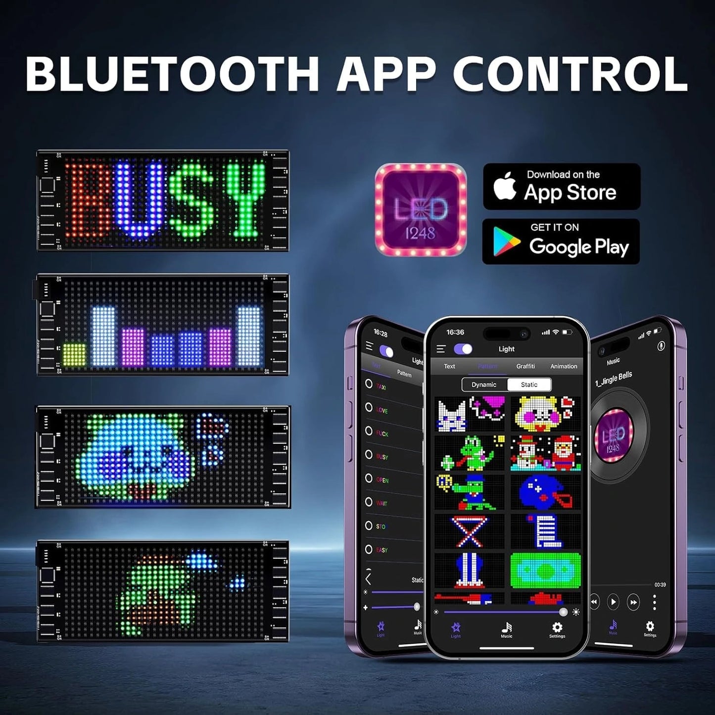 Smart LED Car Display Panel — Show Messages, Emojis & Animations From Your Phone