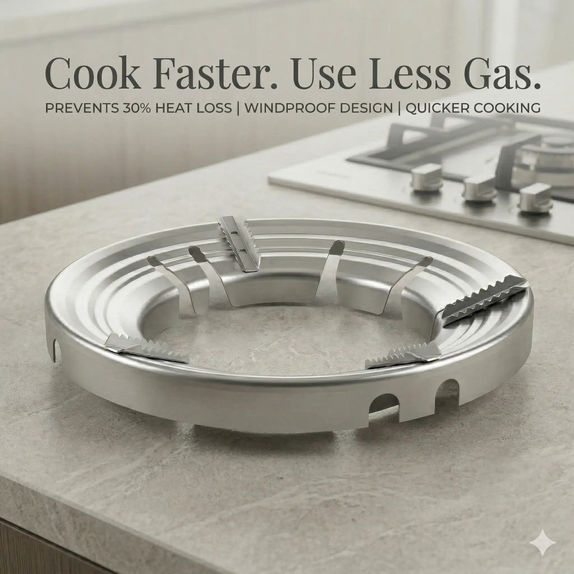 Stainless Steel Gas Saver Ring (Buy 1 Get 1 FREE) | Windproof Flame Booster - LIVEE