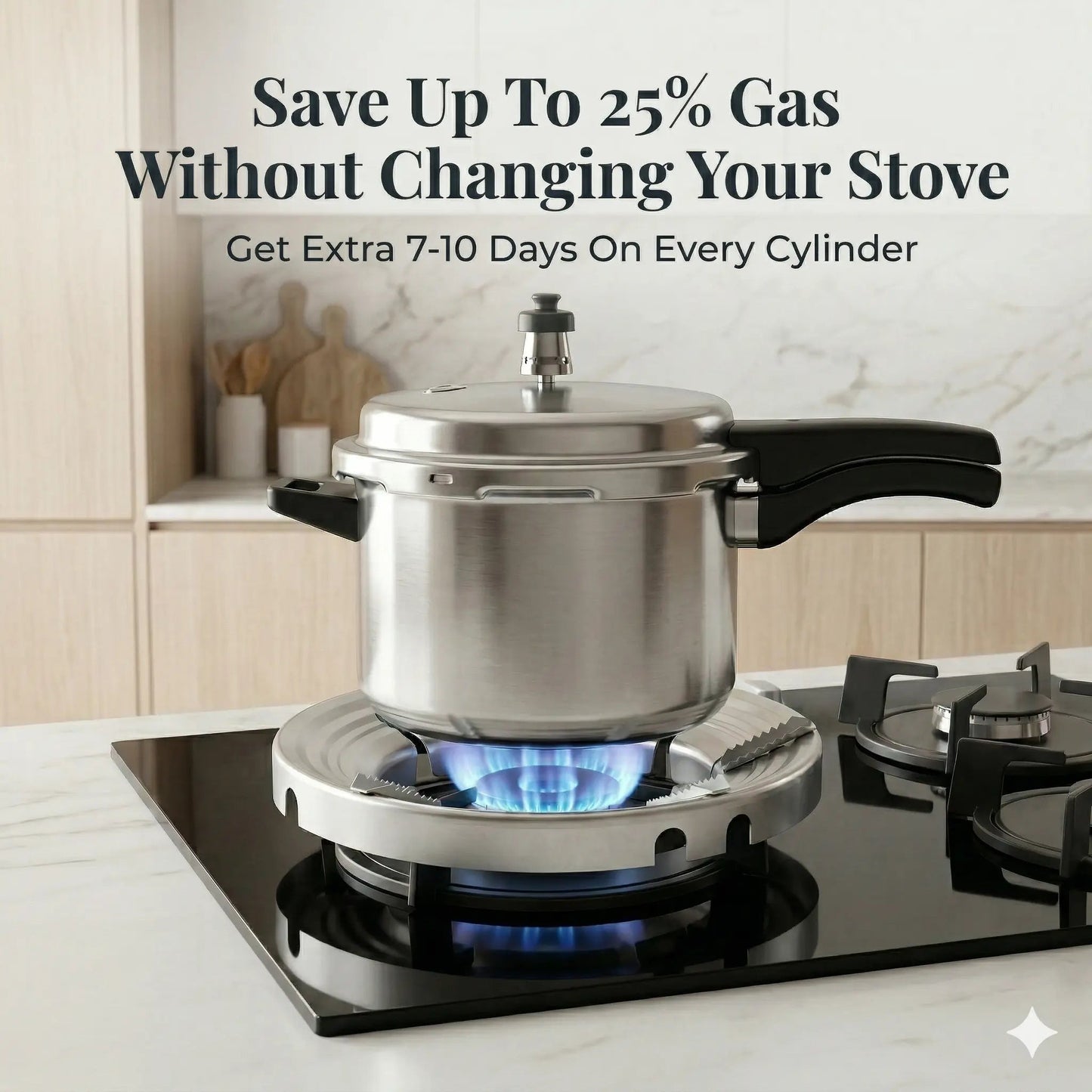 Stainless Steel Gas Saver Ring (Buy 1 Get 1 FREE) | Windproof Flame Booster - LIVEE